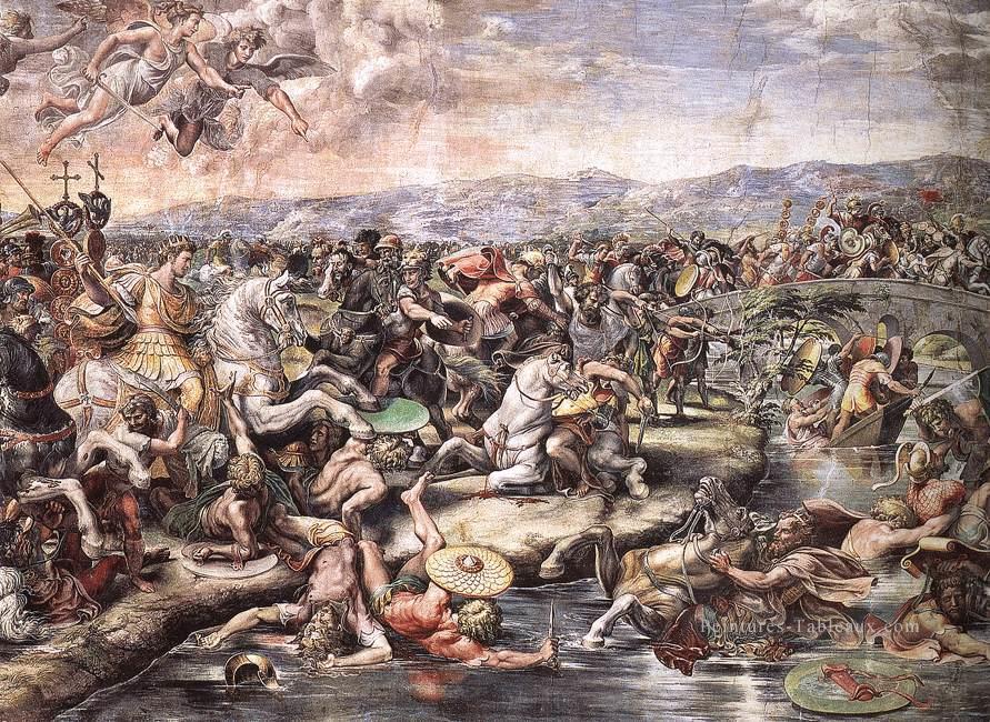 La Bataille à Pons Milvius detail1 Maître Renaissance Raphael Peintures à l'huile